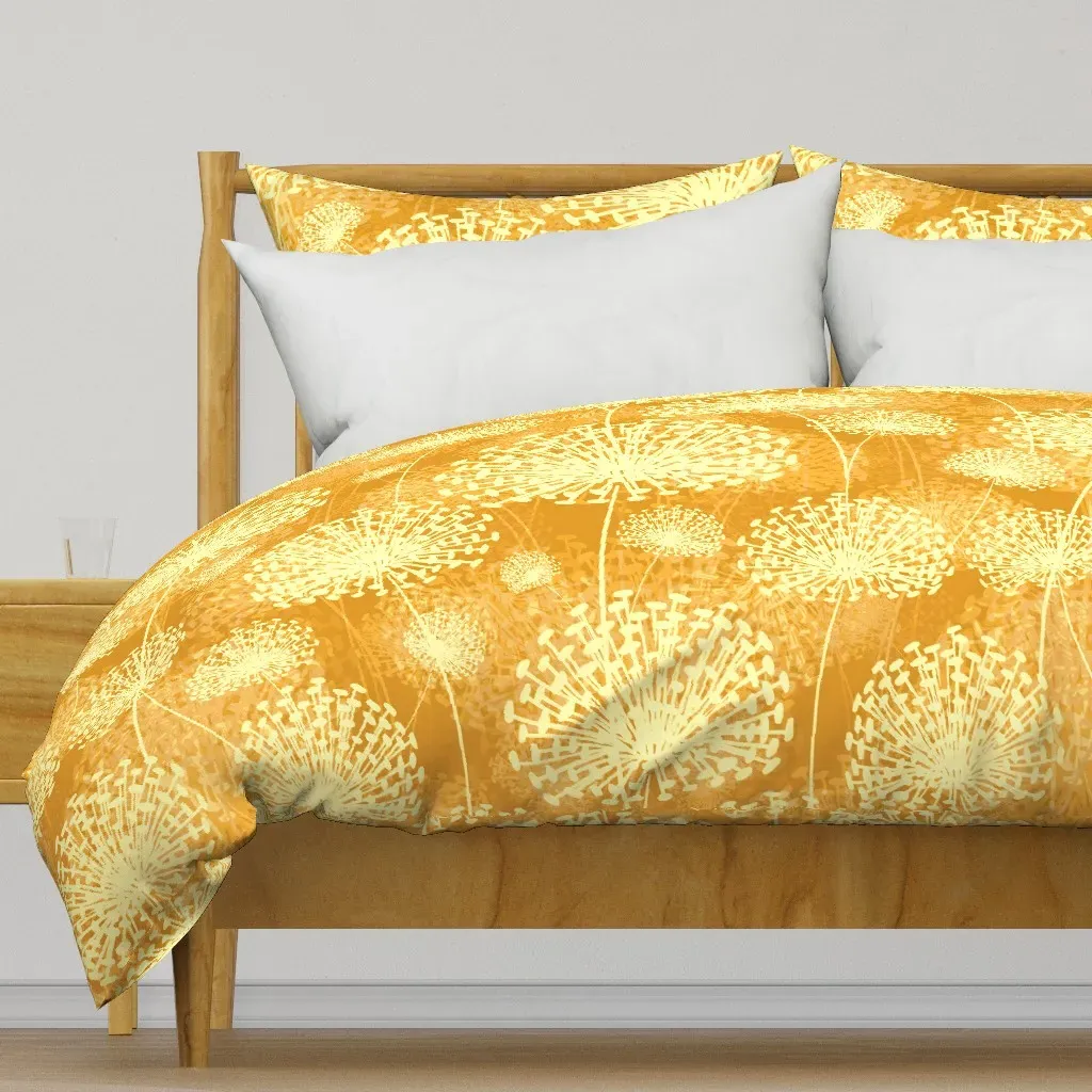 Vintage Yellow Dandelions Duvet Cover - Pale Yellow product