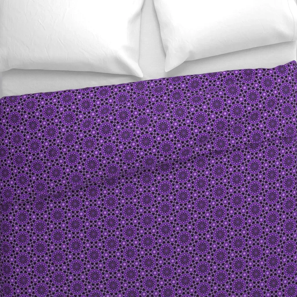 Violet Monochrome Persian Duvet Cover - Purple alternate view