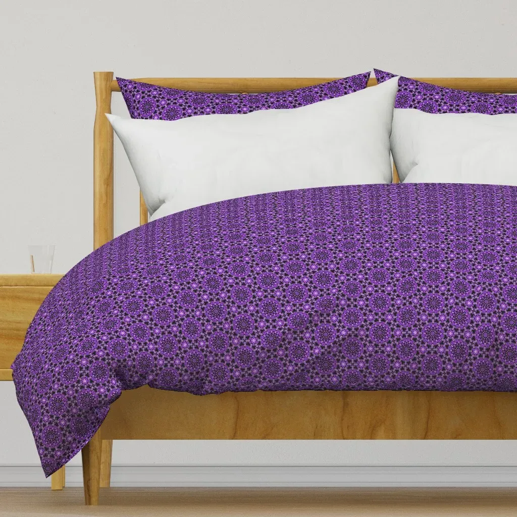 Violet Monochrome Persian Duvet Cover - Purple product