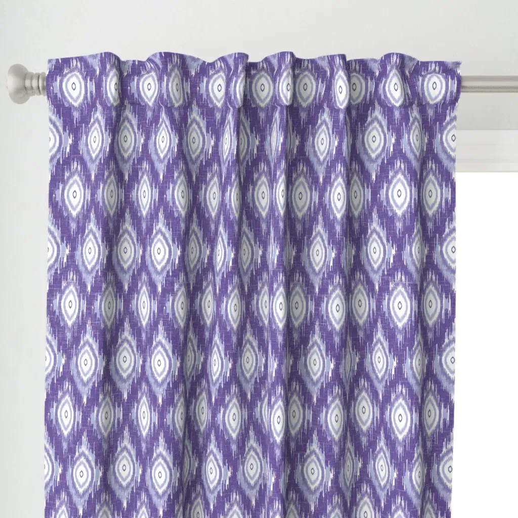Violet Tribal Ikat Curtain Panel - Periwinkle alternate view