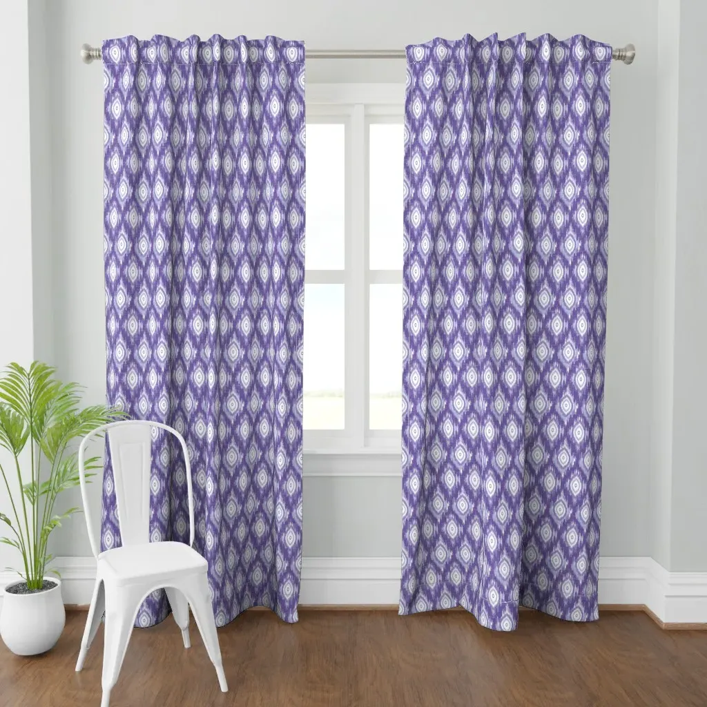 Violet Tribal Ikat Curtain Panel - Periwinkle product