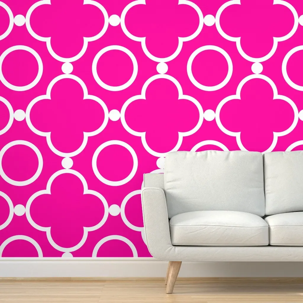 Vivid Lattice Peel and Stick Wallpaper - Fuchsia product