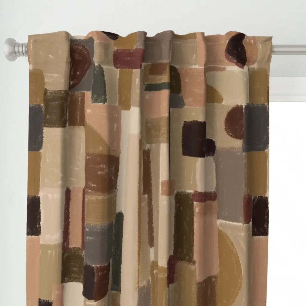 Vivid Rhythm Kinetic Curtain Panel - Terracotta alternate view