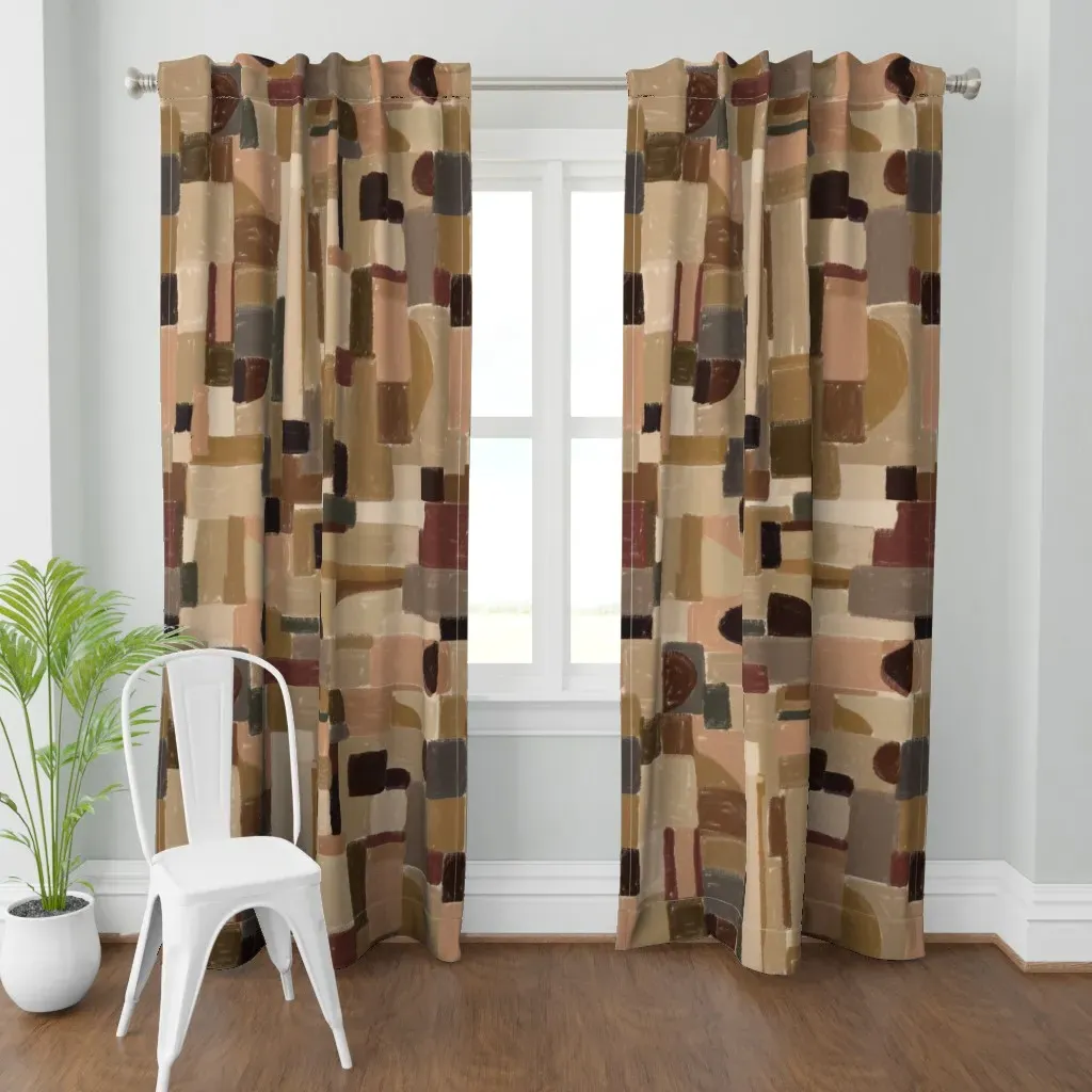 Vivid Rhythm Kinetic Curtain Panel - Terracotta product