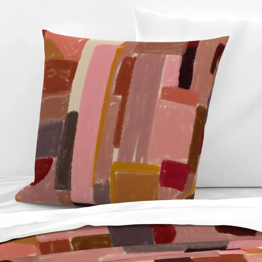 Vivid Rhythm Kinetic Lines Euro Pillow Sham - Dusty Rose product