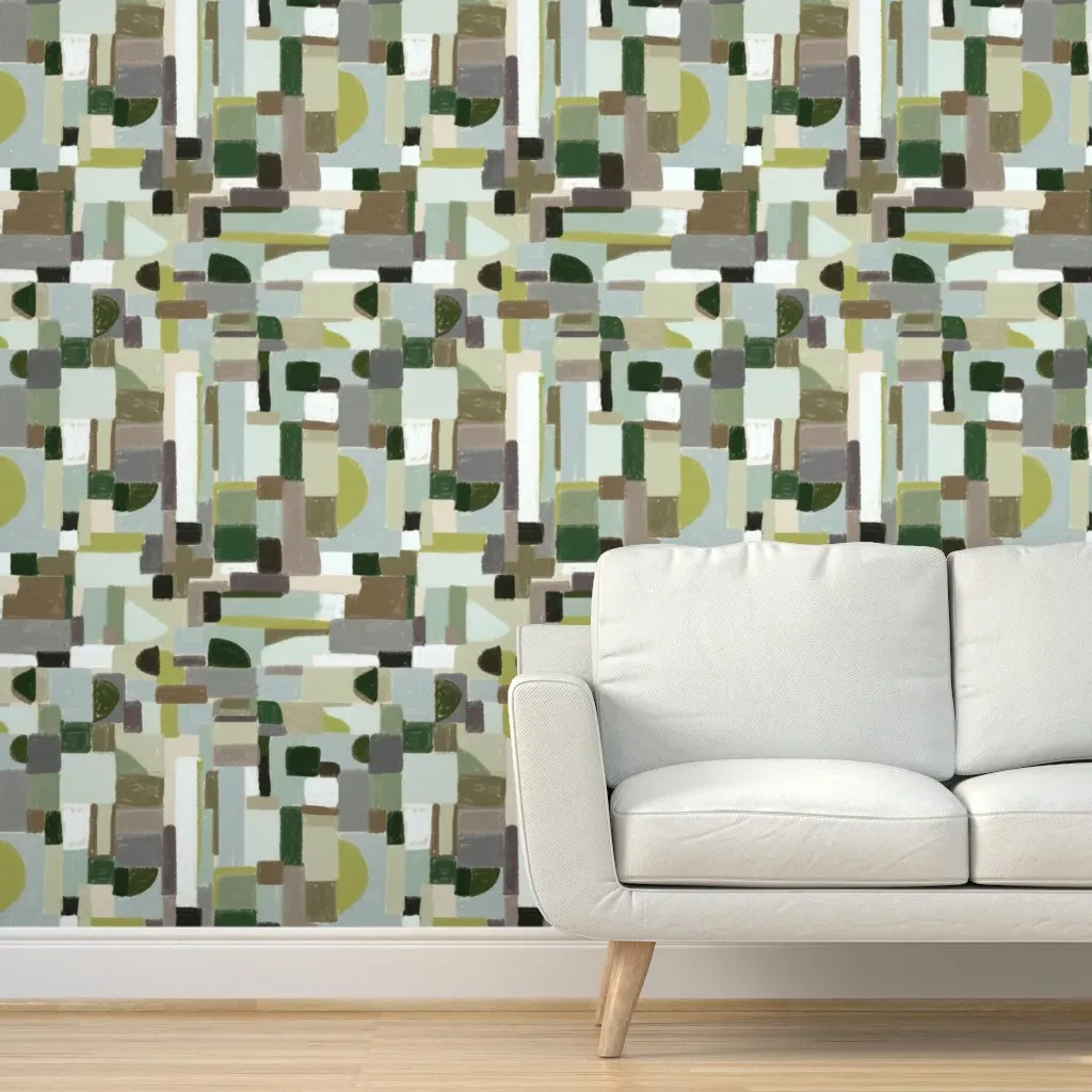 Vivid Rhythm Kinetic Lines Peel and Stick Wallpaper - Electric Lime product