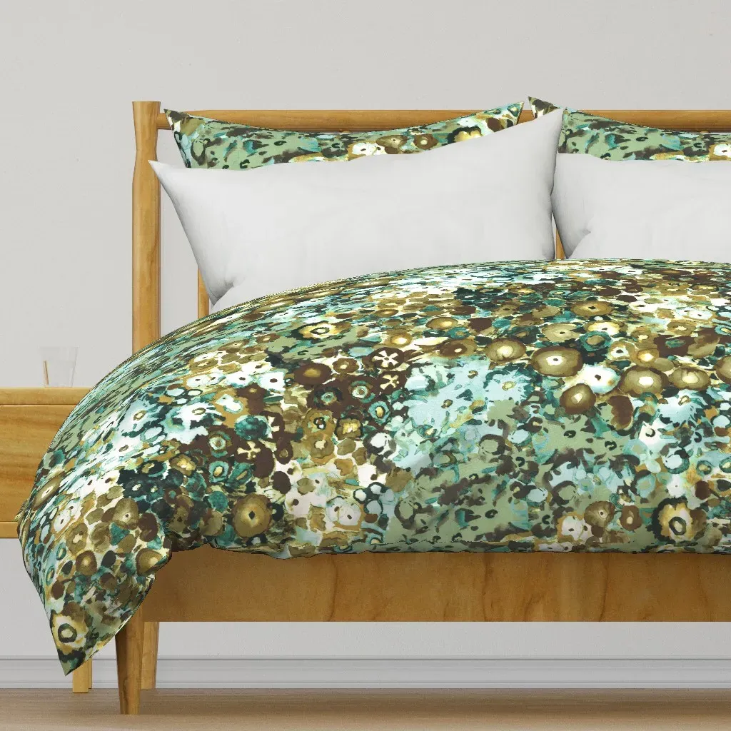 Vivid Rhythm Mineral Bloom Duvet Cover - Teal product