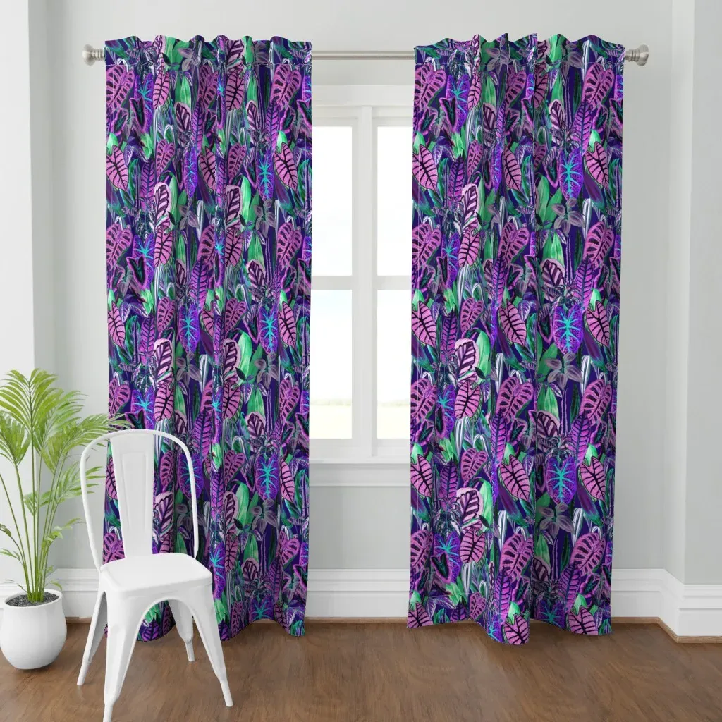 Vivid Tropics Pattern Curtain Panel - Purple product