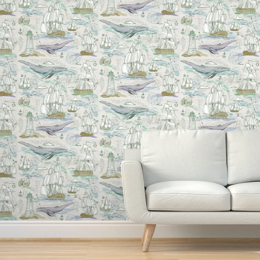 Voyager Peel and Stick Wallpaper - Green, Gray product
