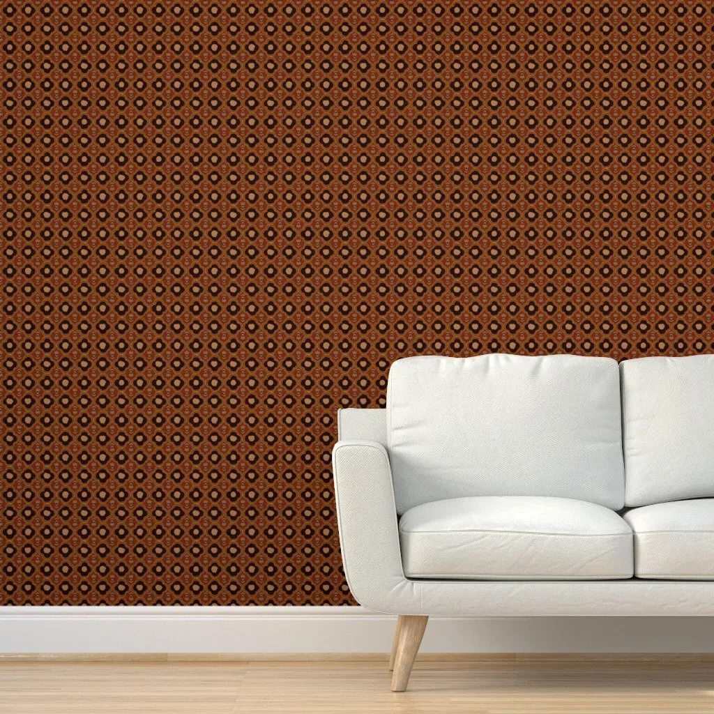 Vsbatik Quatrefoil Floral Peel and Stick Wallpaper - Burnt Orange product