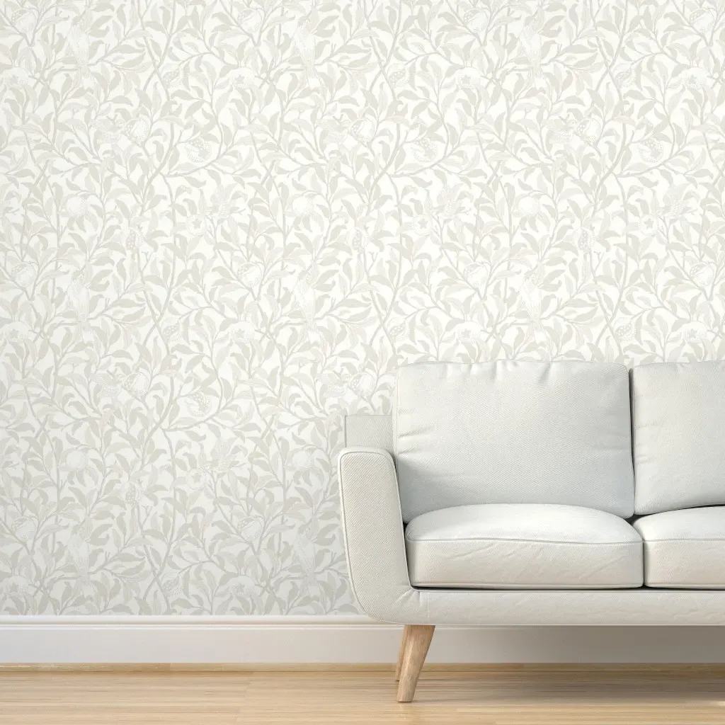 W. Morris Bird & Pomegranate Peel and Stick Wallpaper - Antique White product