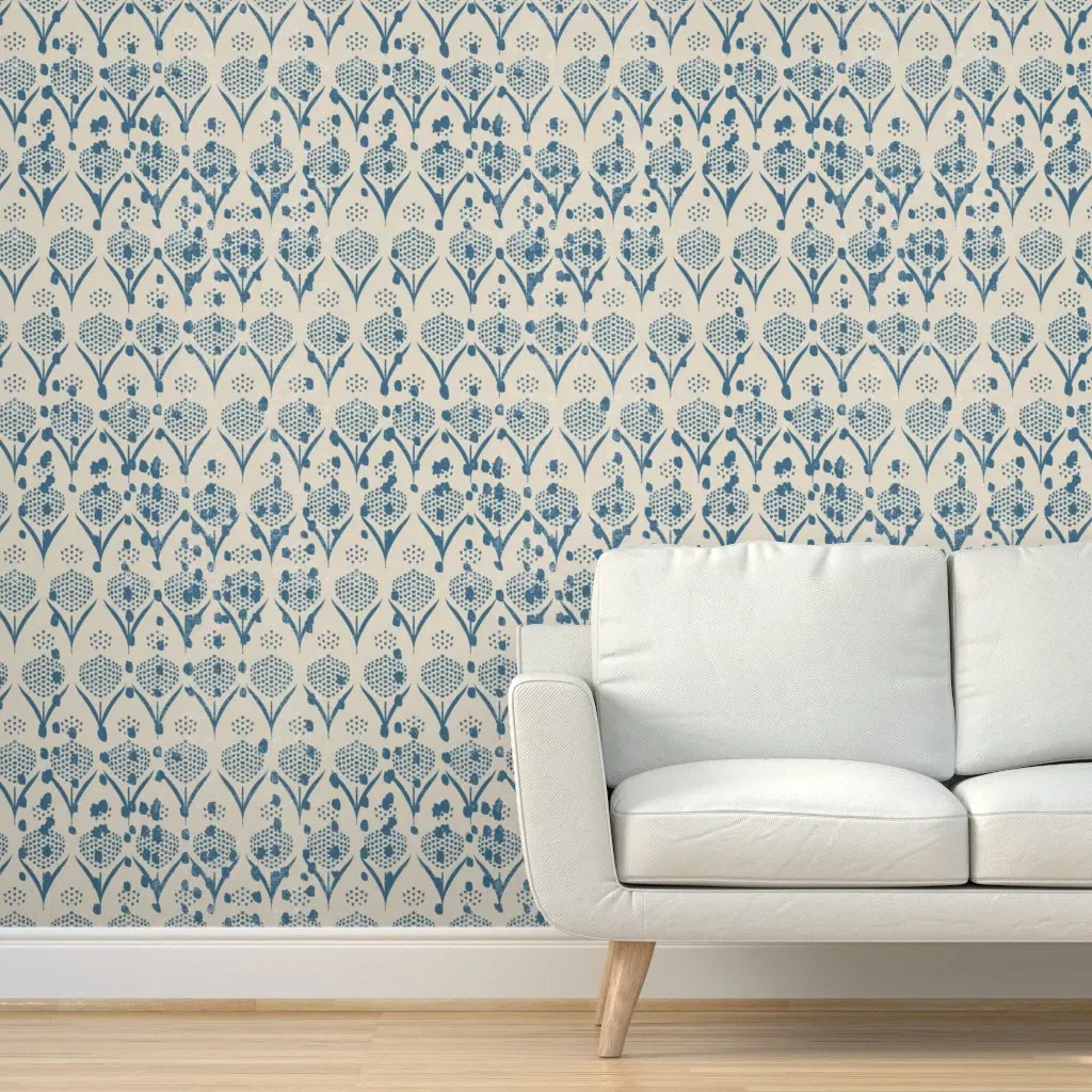 Wabi Denim Flora Peel and Stick Wallpaper - Blue product