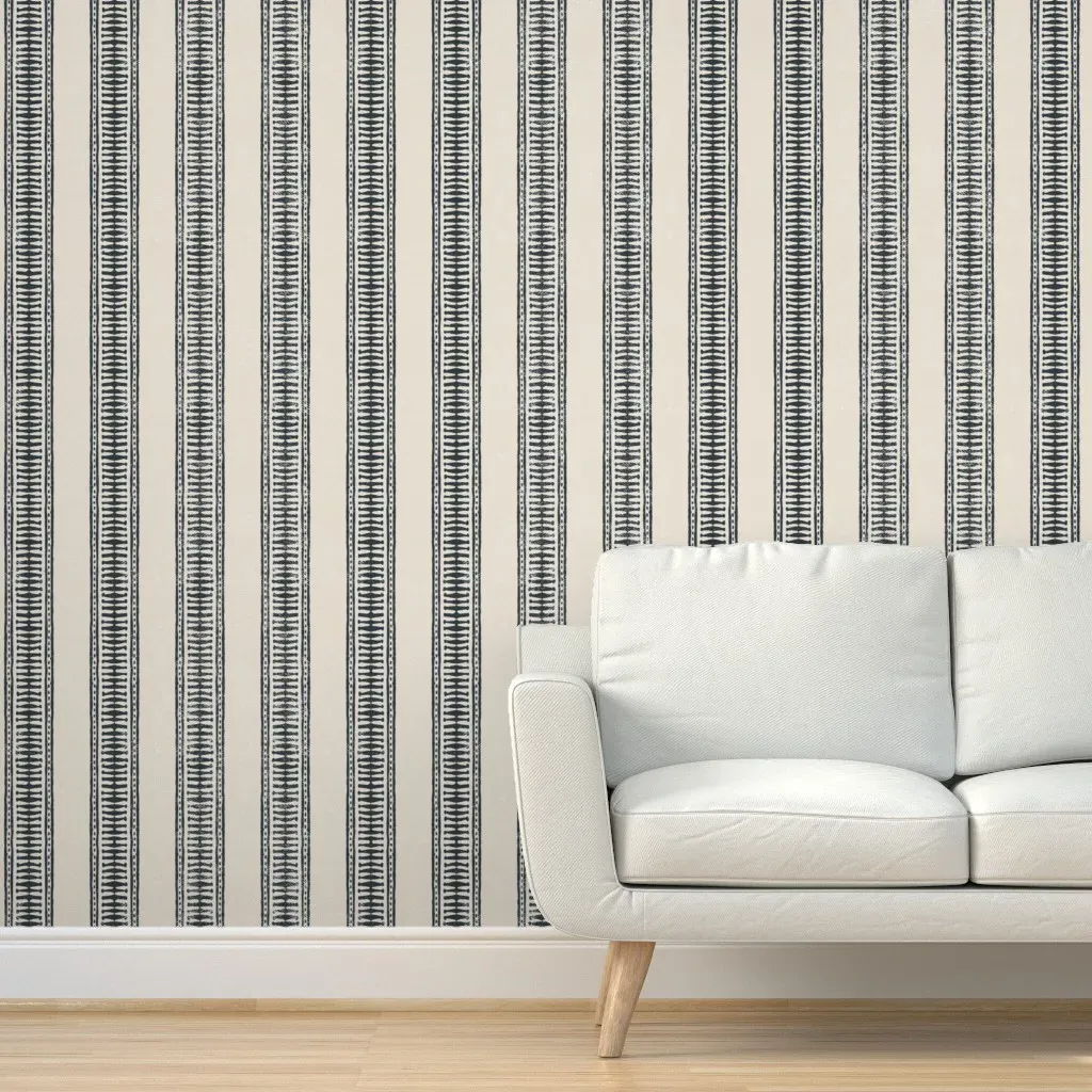 Wabi Ginger Stripe Peel and Stick Wallpaper - Dark Gray product