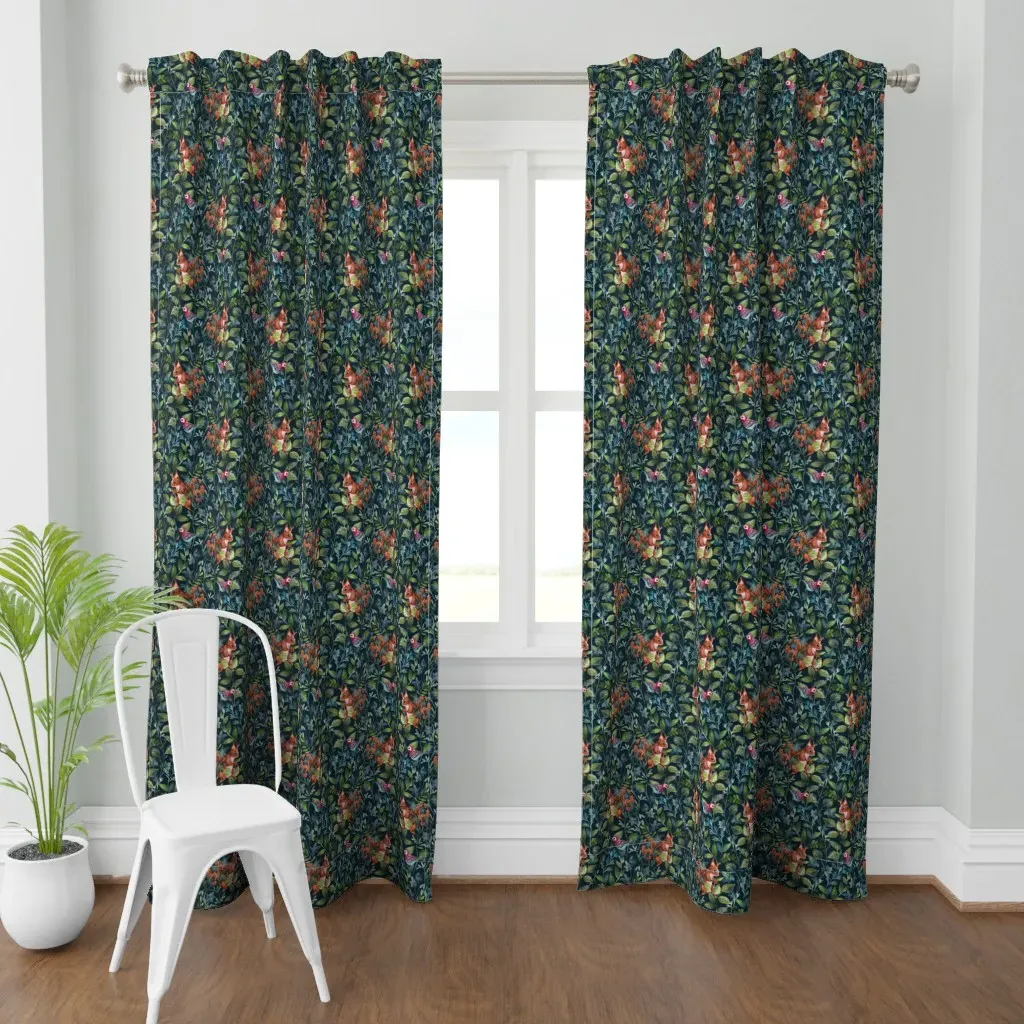 Wald Night Blue Curtain Panel - Dark Teal product