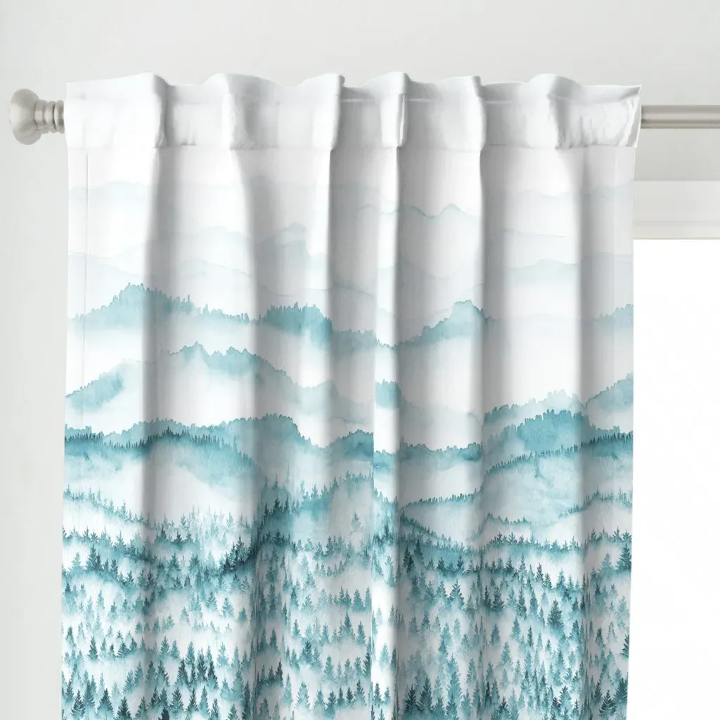 Walden Forest Curtain Panel - Teal alternate view