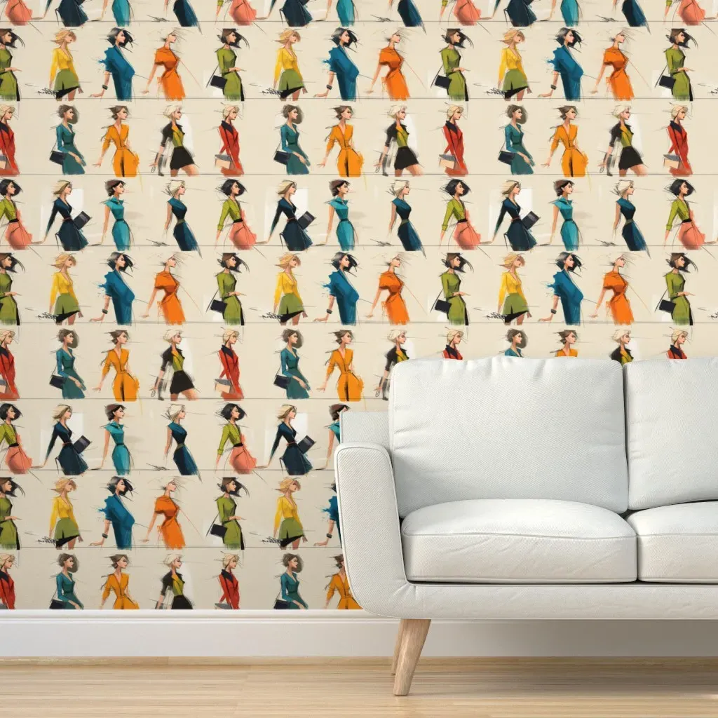 Walk Cycle Peel and Stick Wallpaper - Green product