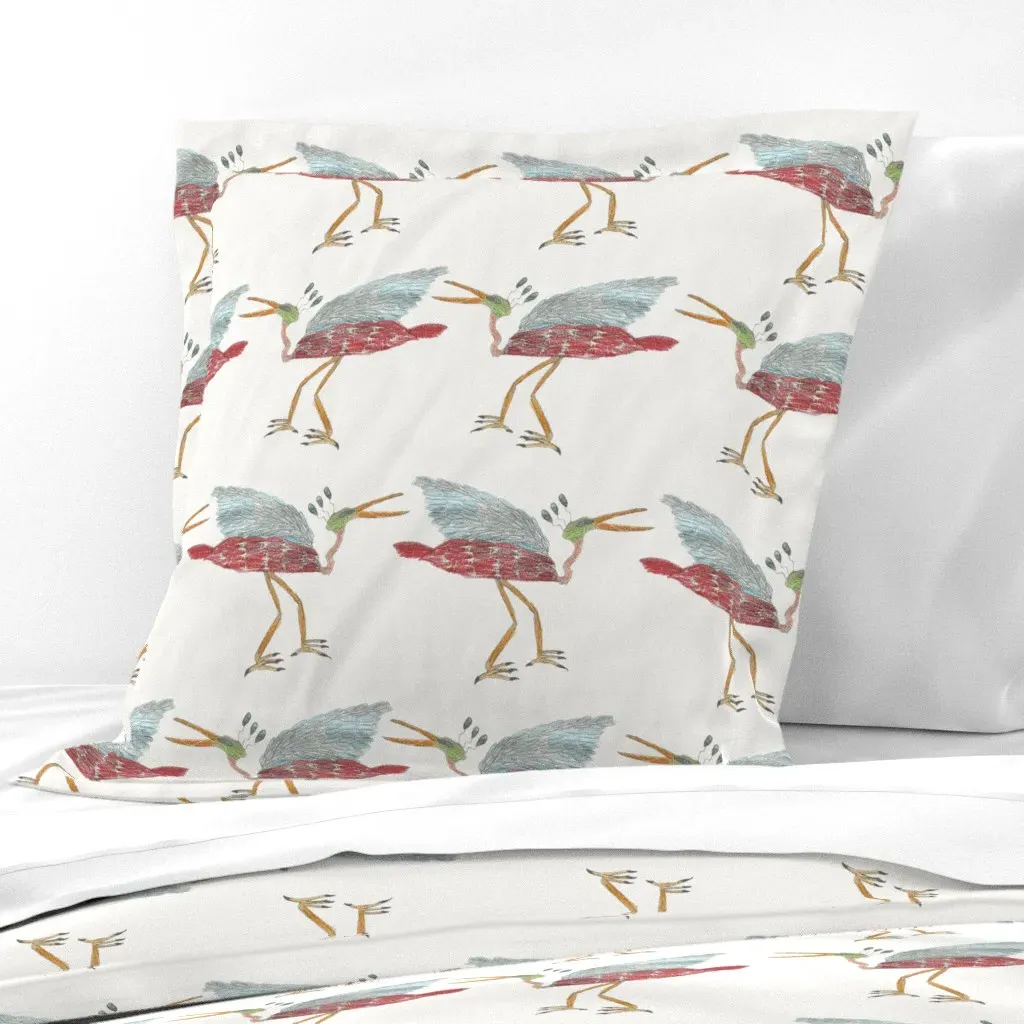 Walk Like An Egyptian Bird Euro Pillow Sham - Red product