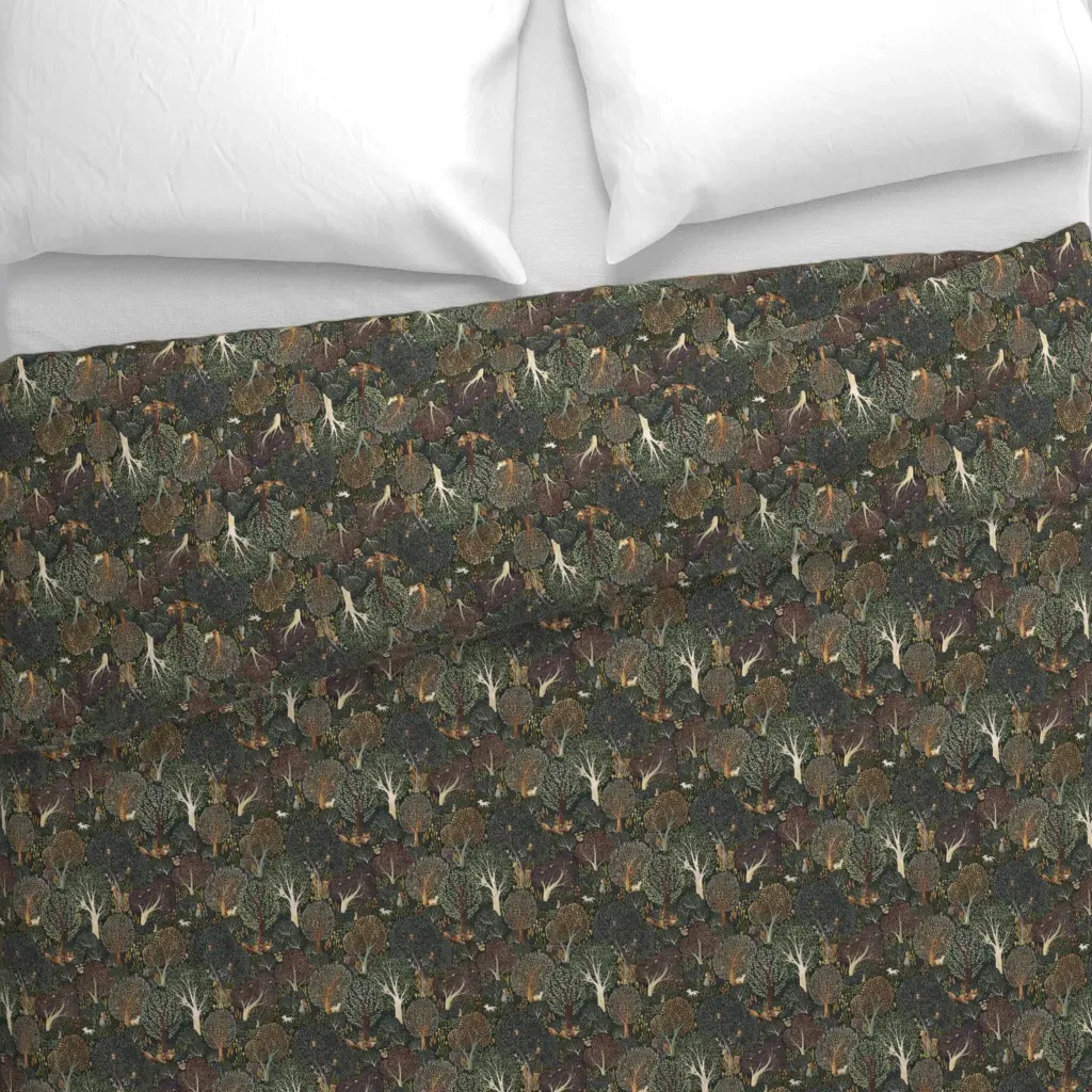 Walkingintheforest Duvet Cover - Green alternate view