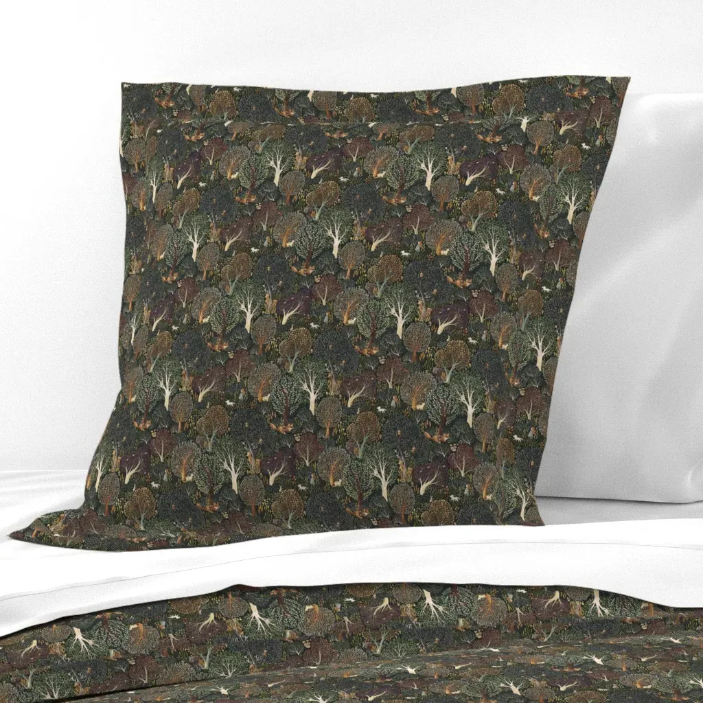 Walkingintheforest Euro Pillow Sham - Green product