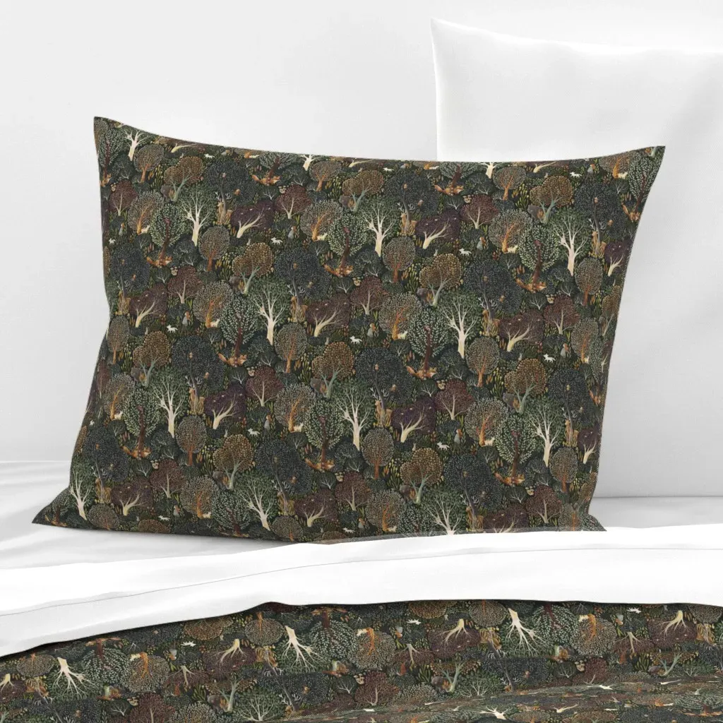 Walkingintheforest Standard Knife Edge Cushion Cover - Green, Cotton Sateen product
