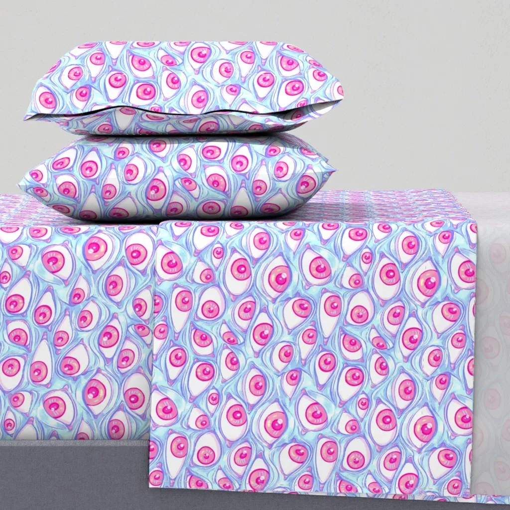 Wall Of Eyes Full Sheet Set - Pink product