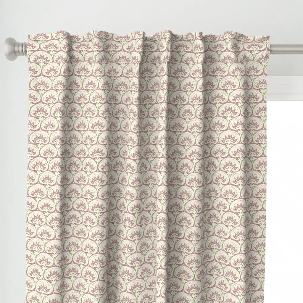 Wallis Flower Curtain Panel - Mauve alternate view