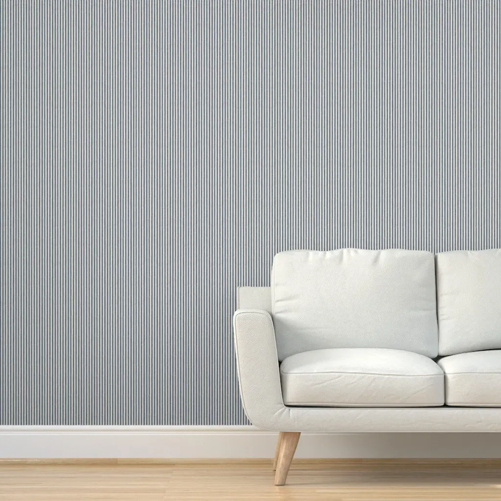 Walter Ticking Peel and Stick Wallpaper - Navy Blue product