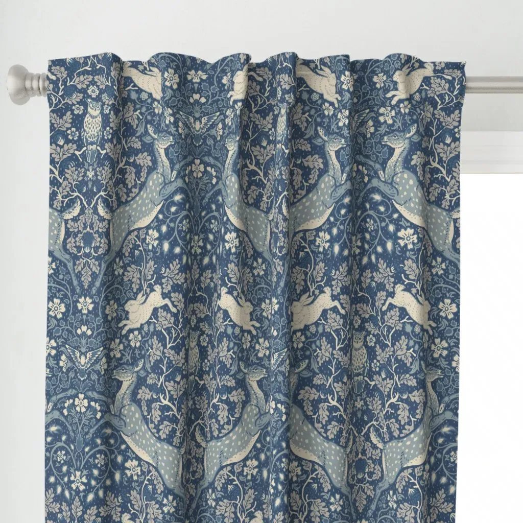 Waltham Winternight Curtain Panel - Blue alternate view