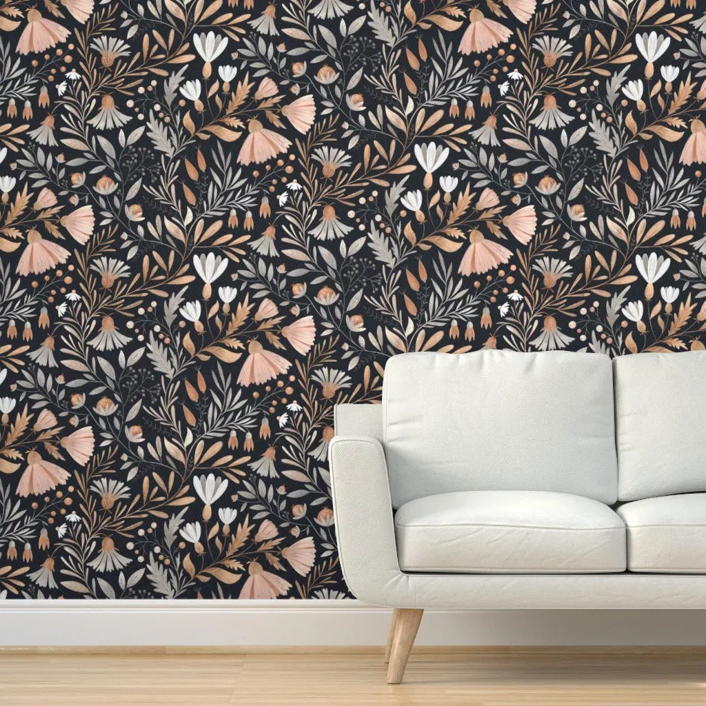 Warm Botanicals Peel and Stick Wallpaper - Rose Gold product