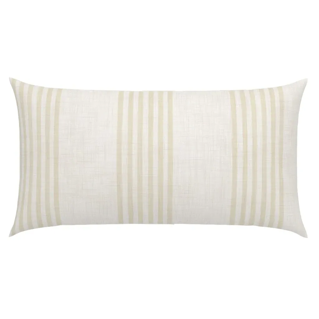 Warm Tan Almond Cabana Ticking Stripe Jumbo King Pillow Sham - Beige product