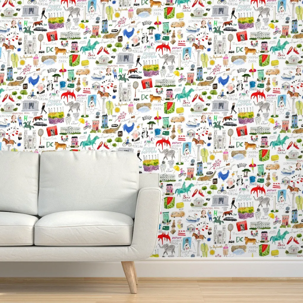 Washington DC Peel and Stick Wallpaper - Blue product