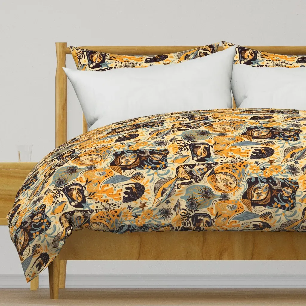 Water World Duvet Cover - Mustard Yellow product