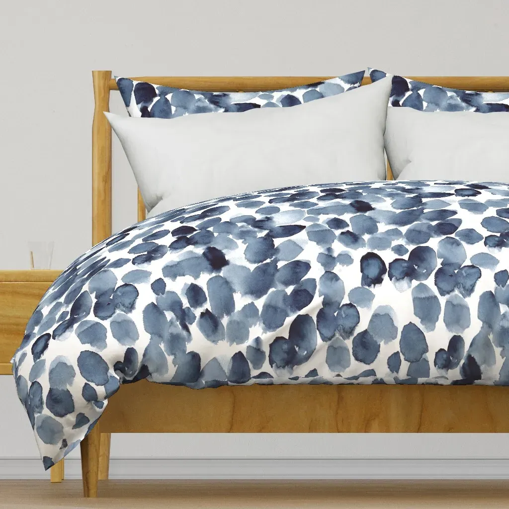 Watercolor Abstract Paint Duvet Cover - Indigo product