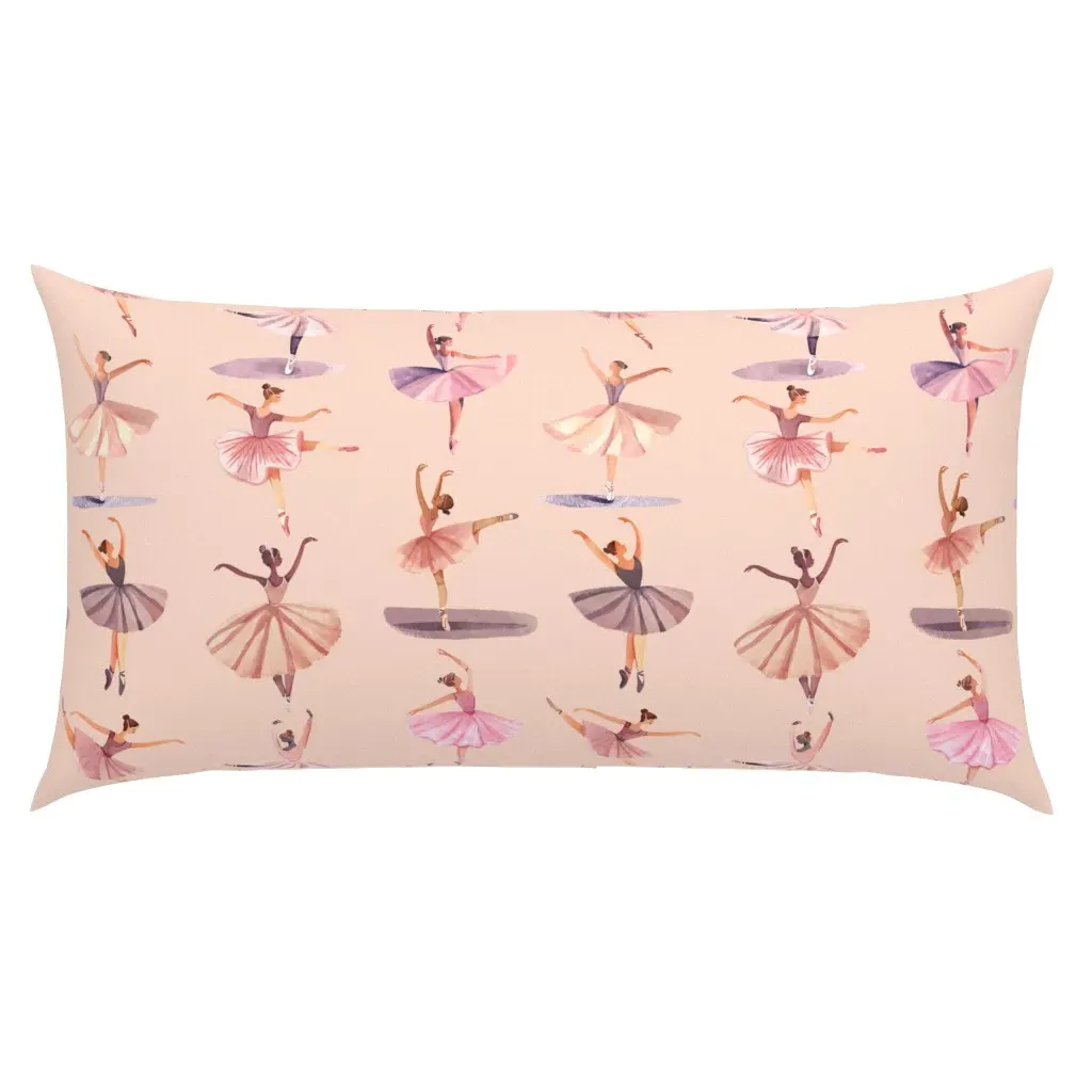 Watercolor Ballerinas King Pillow Sham - Pink product