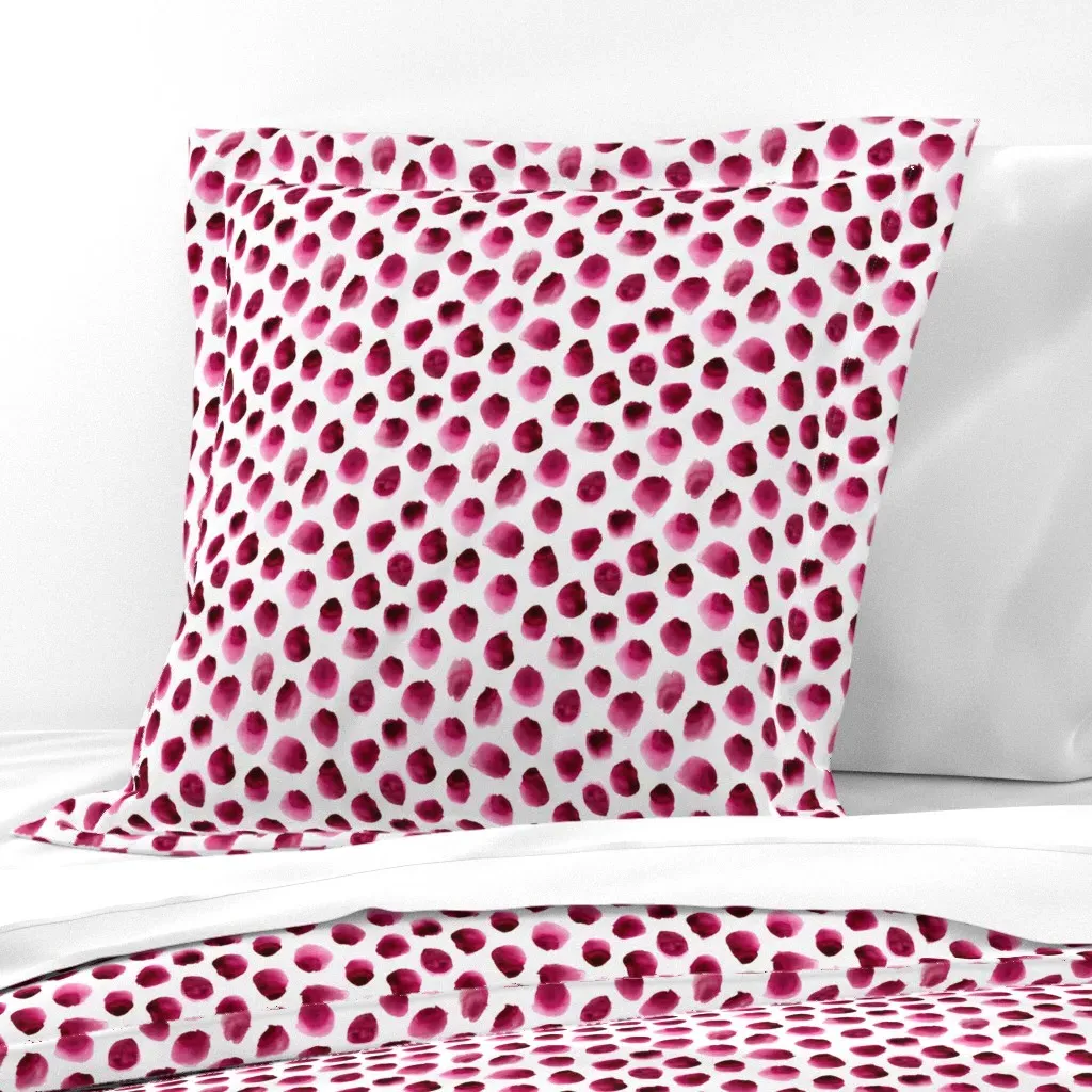 Watercolor Berry Stains Euro Pillow Sham - Crimson product