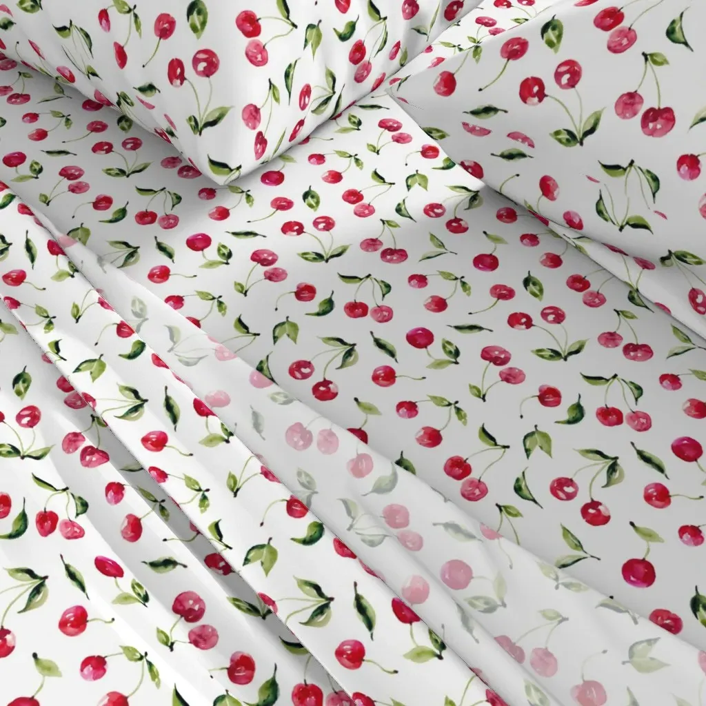 Watercolor Cherries Full Sheet Set - Red alternate view