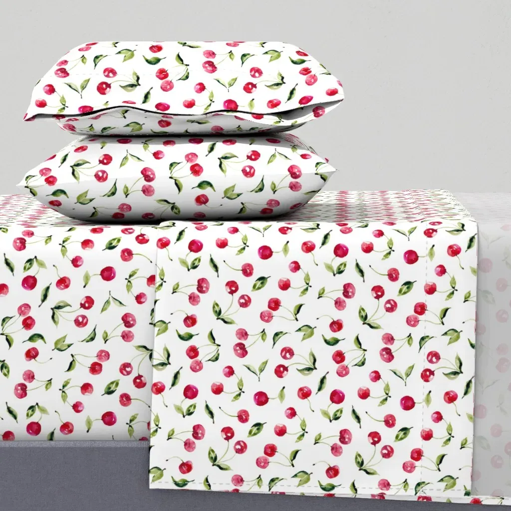Watercolor Cherries Full Sheet Set - Red product