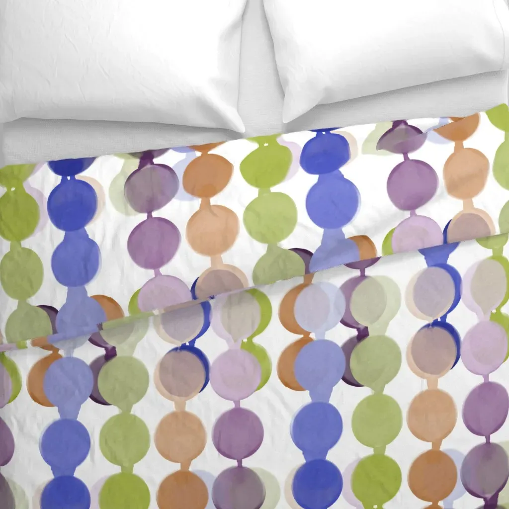 Watercolor Circle Drip Line Duvet Cover - Lavender alternate view