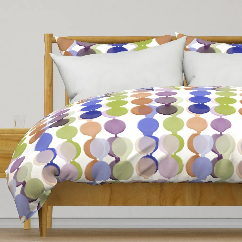 Watercolor Circle Drip Line Duvet Cover - Lavender product