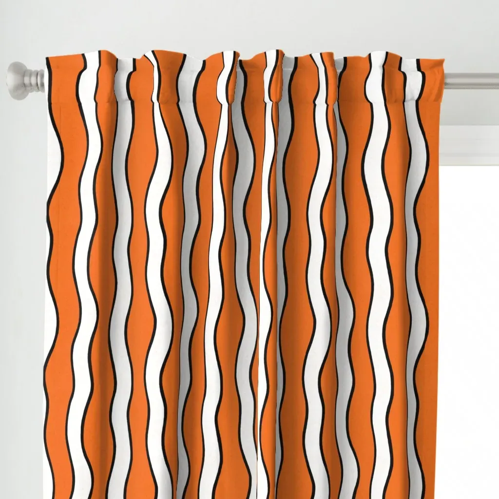 Watercolor Clownfish Curtain Panel - Orange alternate view