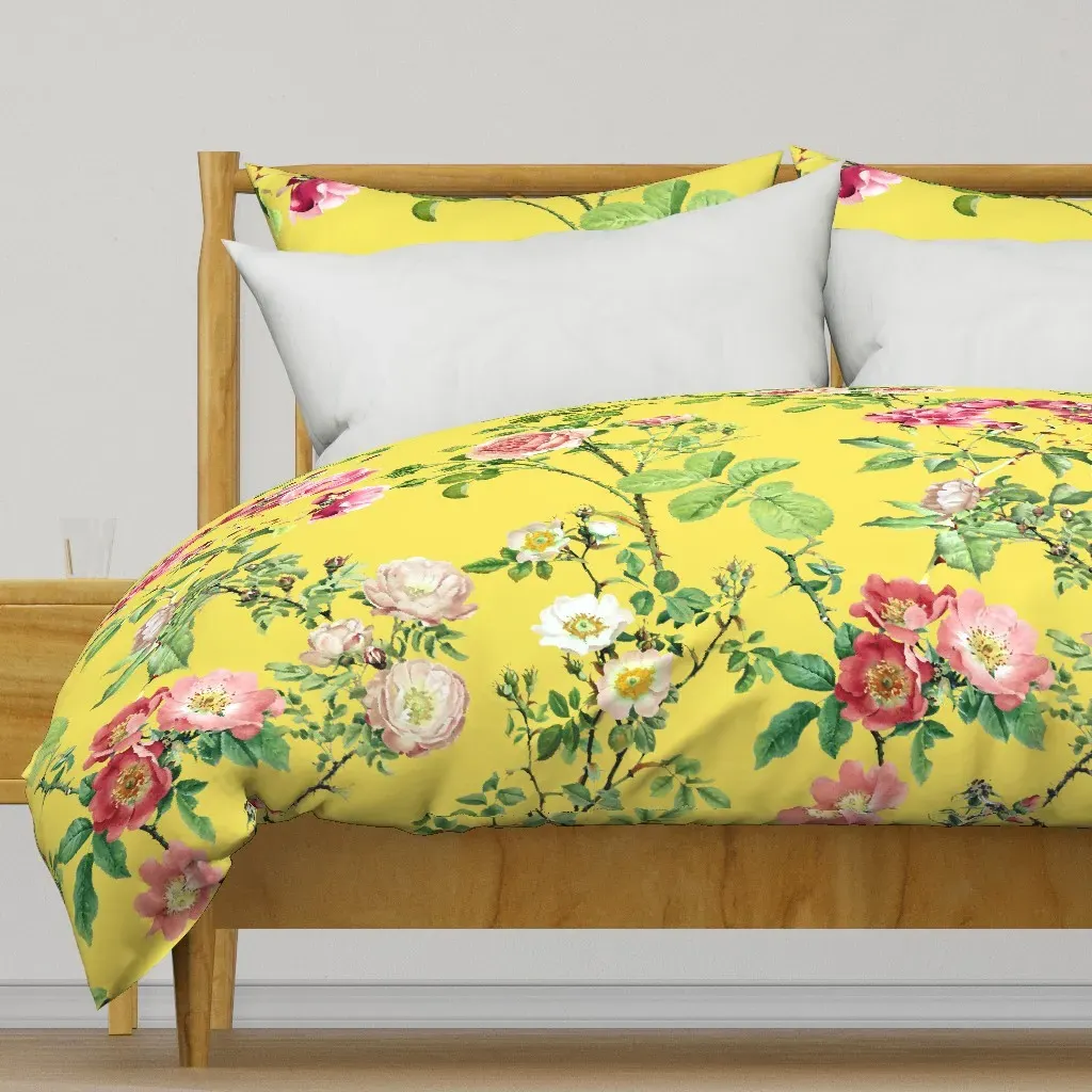 Watercolor English Rose Duvet Cover - Pink product