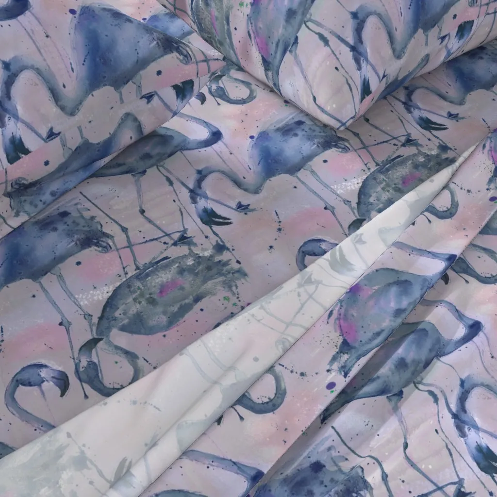 Watercolor Flamingos King Sheet Set - Blue alternate view