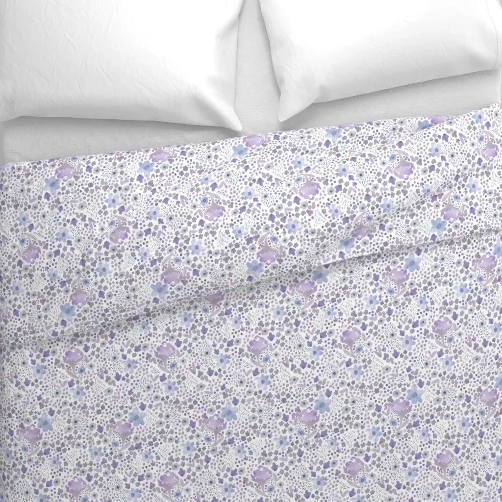 Watercolor Floral Duvet Cover - Lavender alternate view