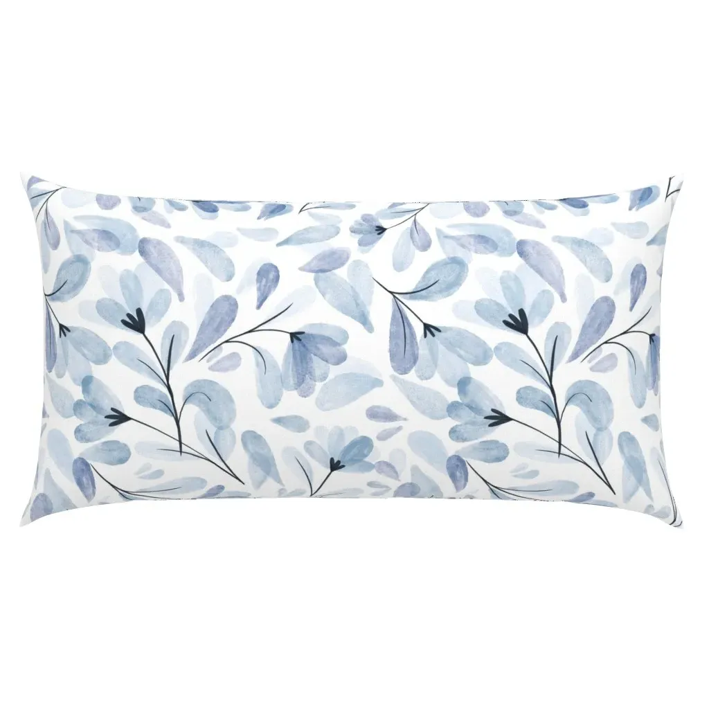 Watercolor Flowers King Pillow Sham - Blue product