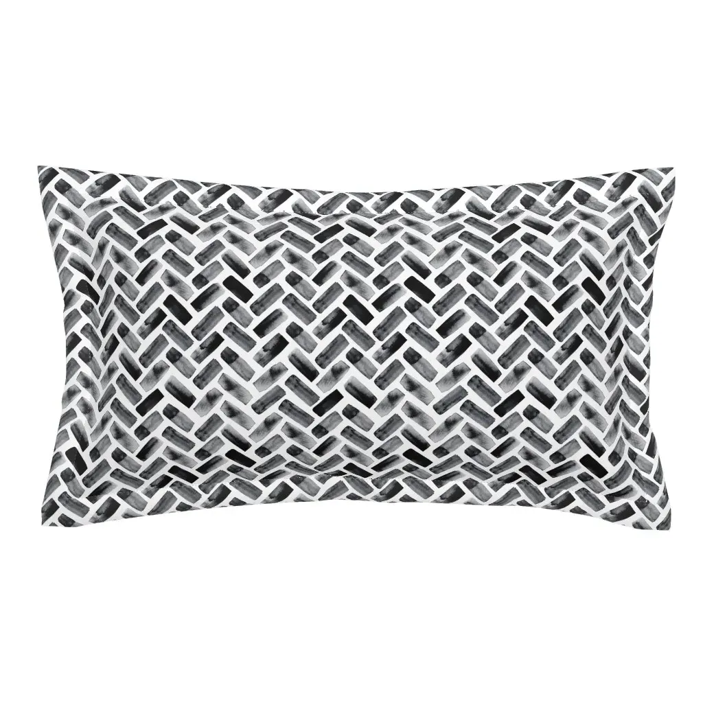 Watercolor Herringbone King Pillow Sham - Dark Gray product