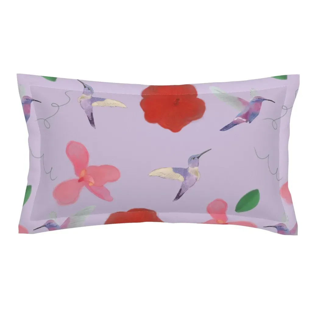 Watercolor Hummingbirds King Pillow Sham - Red product