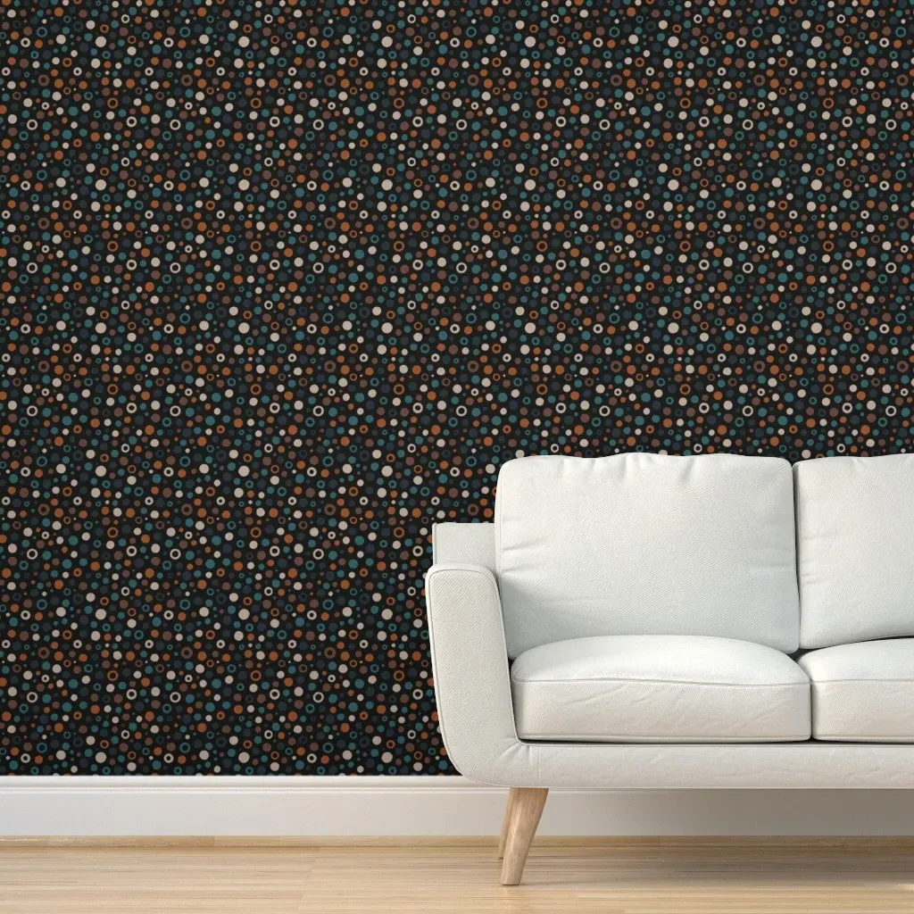 Watercolor Irregular Dots Peel and Stick Wallpaper - Dark Teal product