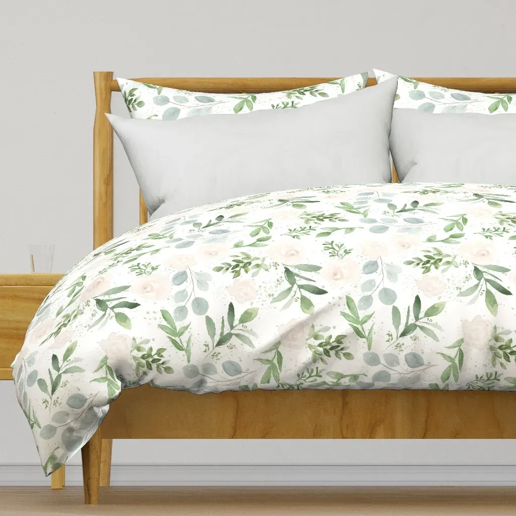 Watercolor Larger Flower Duvet Cover - Blush Pink product