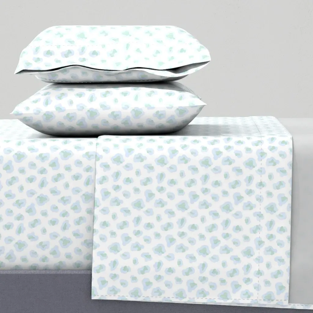 Watercolor Leopard King Size Sheet Set - Light Blue product