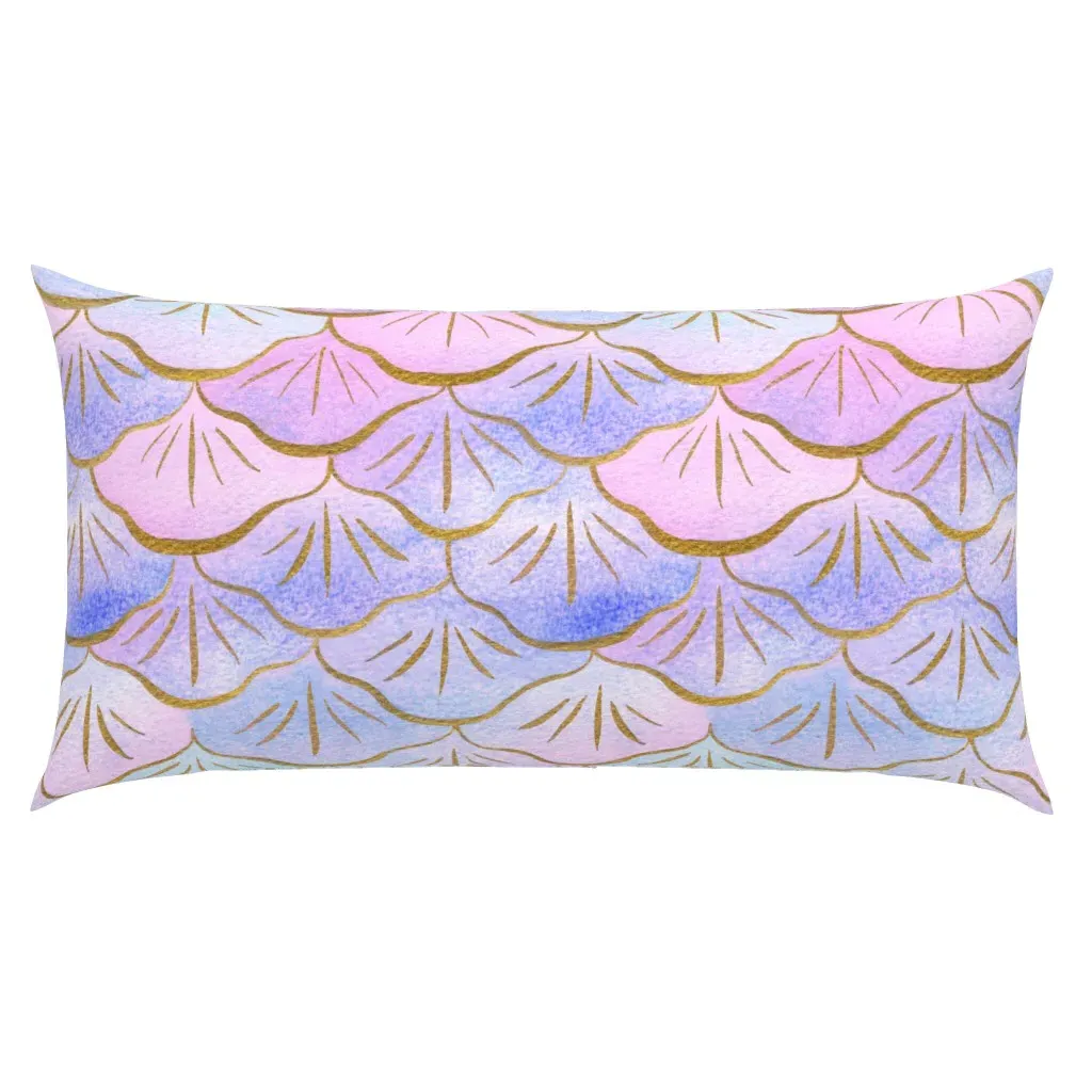Watercolor Mermaid Scales King Pillow Sham - Pink product